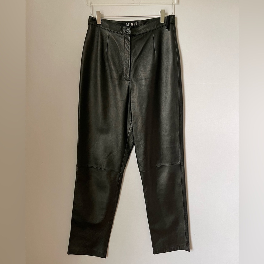 Vintage Leather Moto Pants Black High Waiste 10